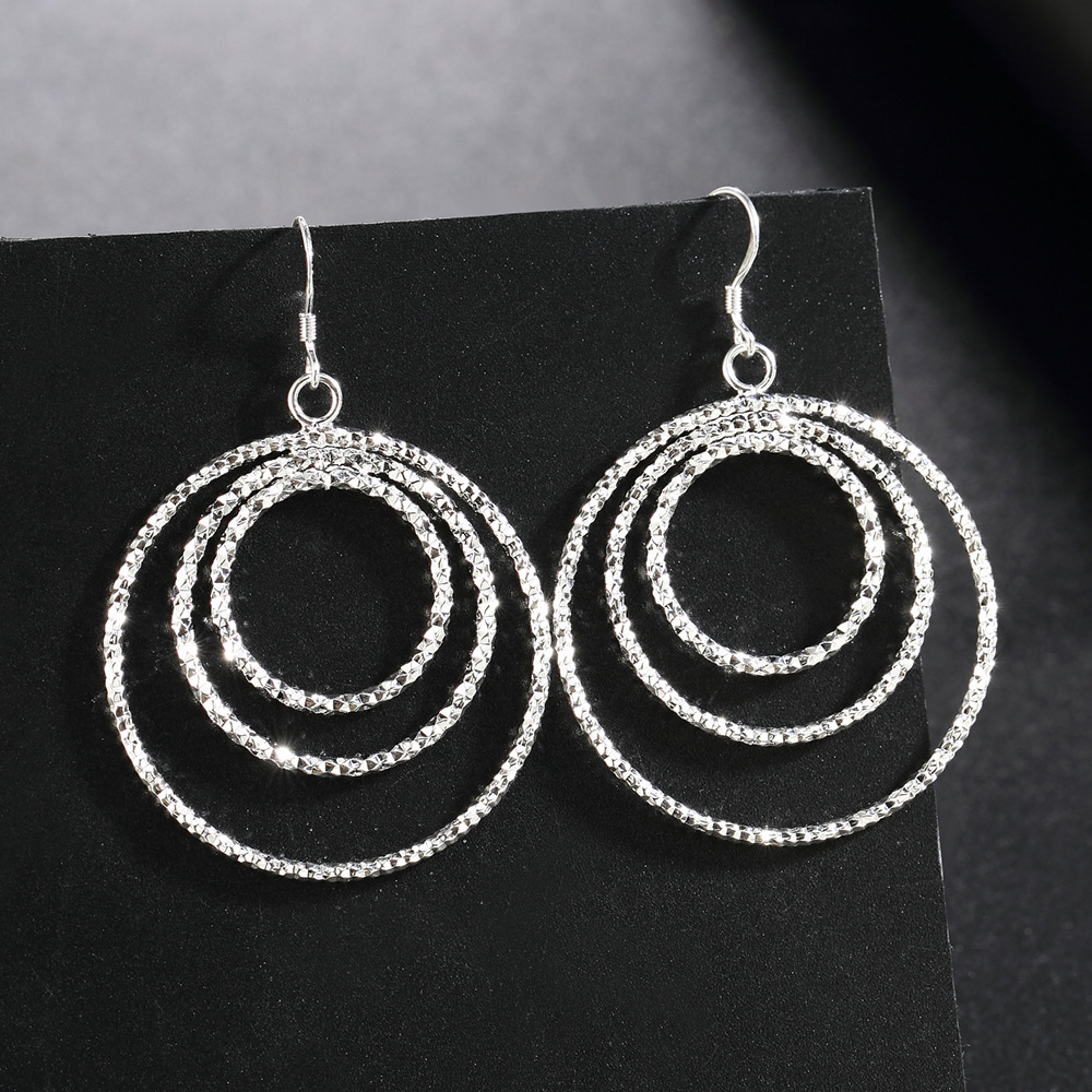 Wedding Supply Factory - Boucles d'oreilles à trois anneaux pour