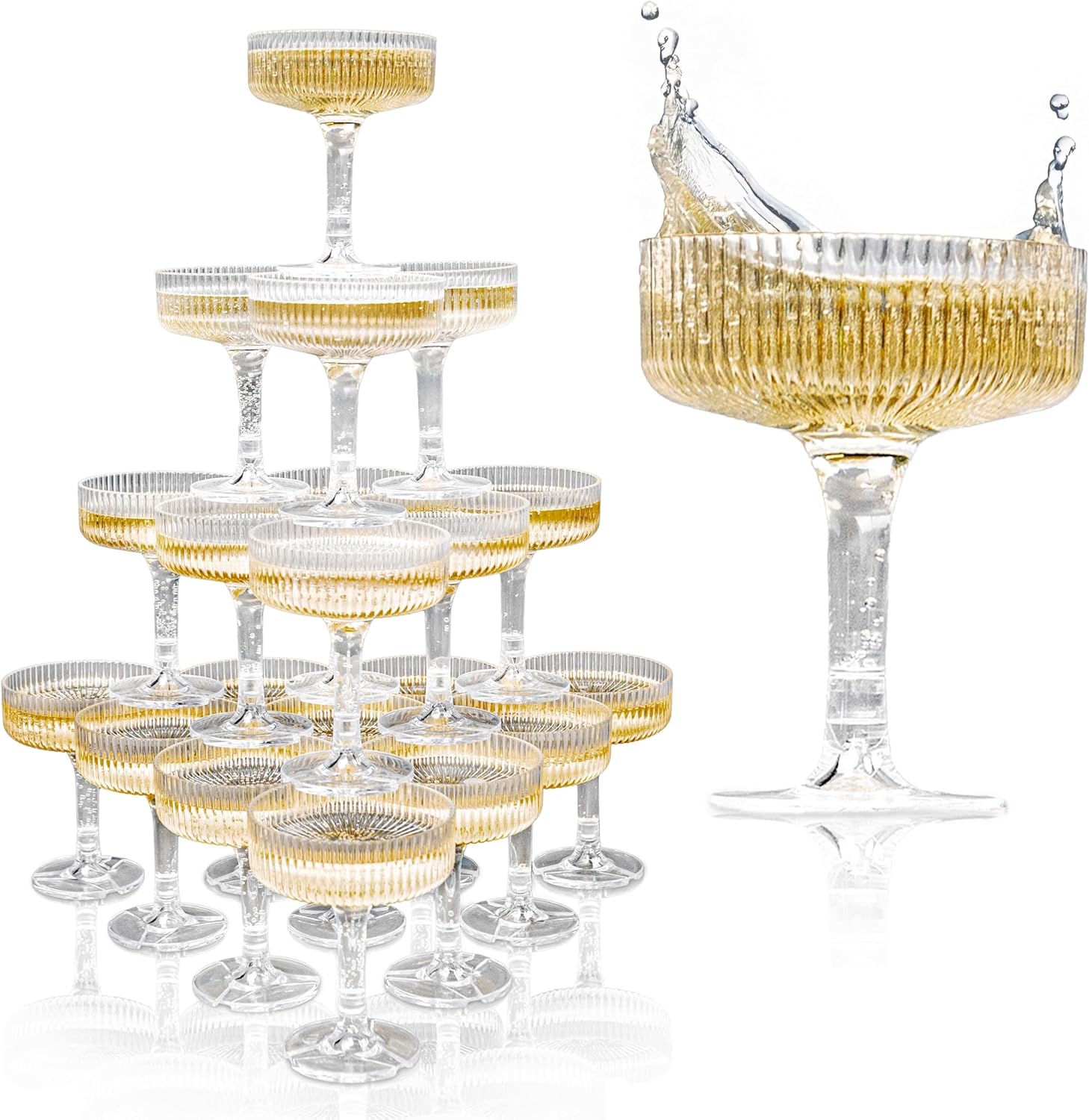 Champagne Tower Set - Tour à Champagne en acrylique, verres