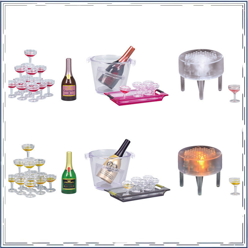 Champagne Tower Set - Miniature de Verre à Vin Gashapon,