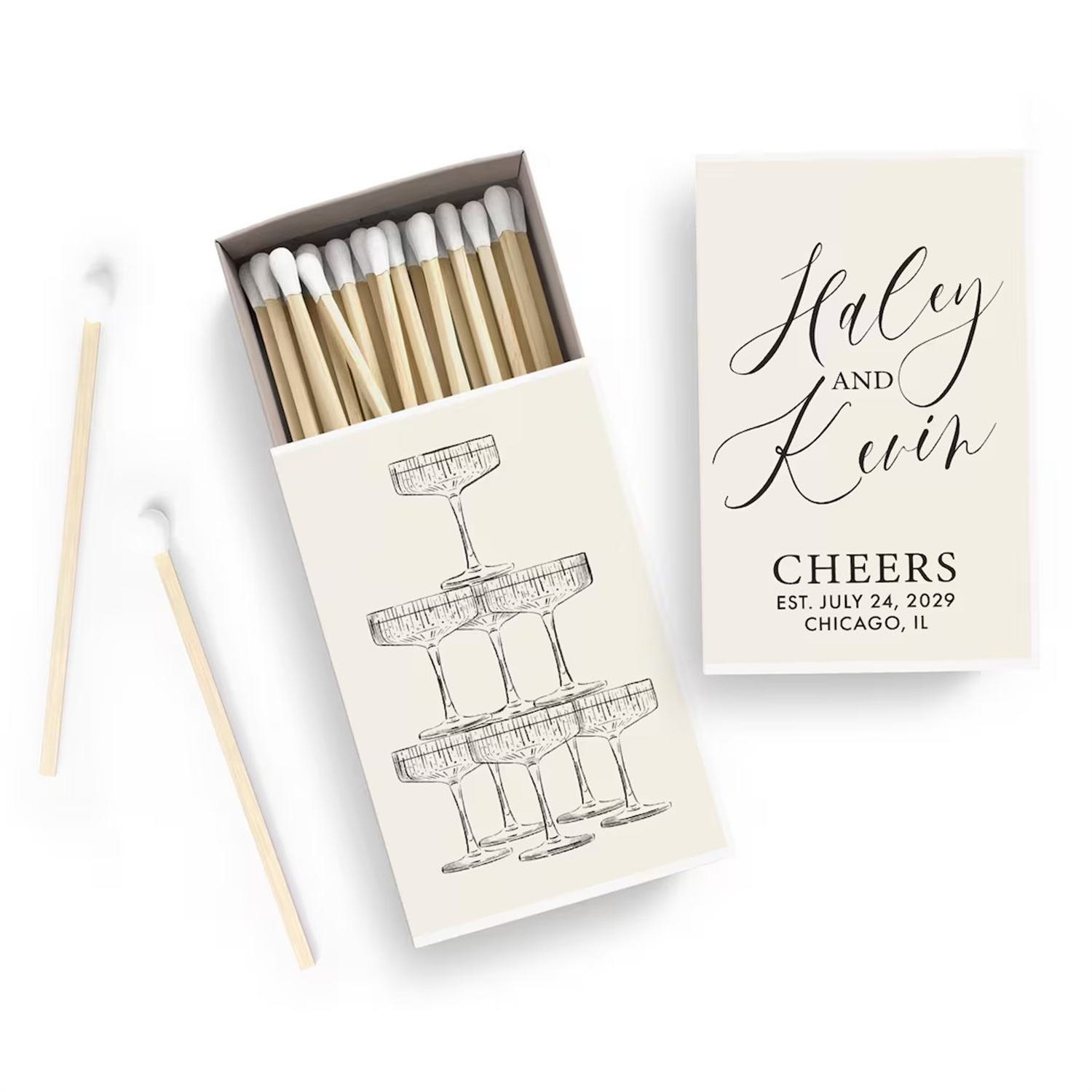 Boîte d'allumettes personnalis - Champagne Tower Set avis et prix