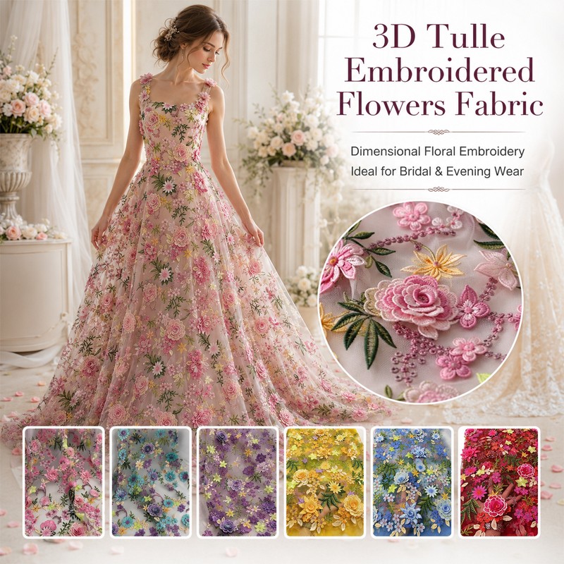 Tissu en tulle brodé floral 3D - Wedding Supply Wholesale avis et prix