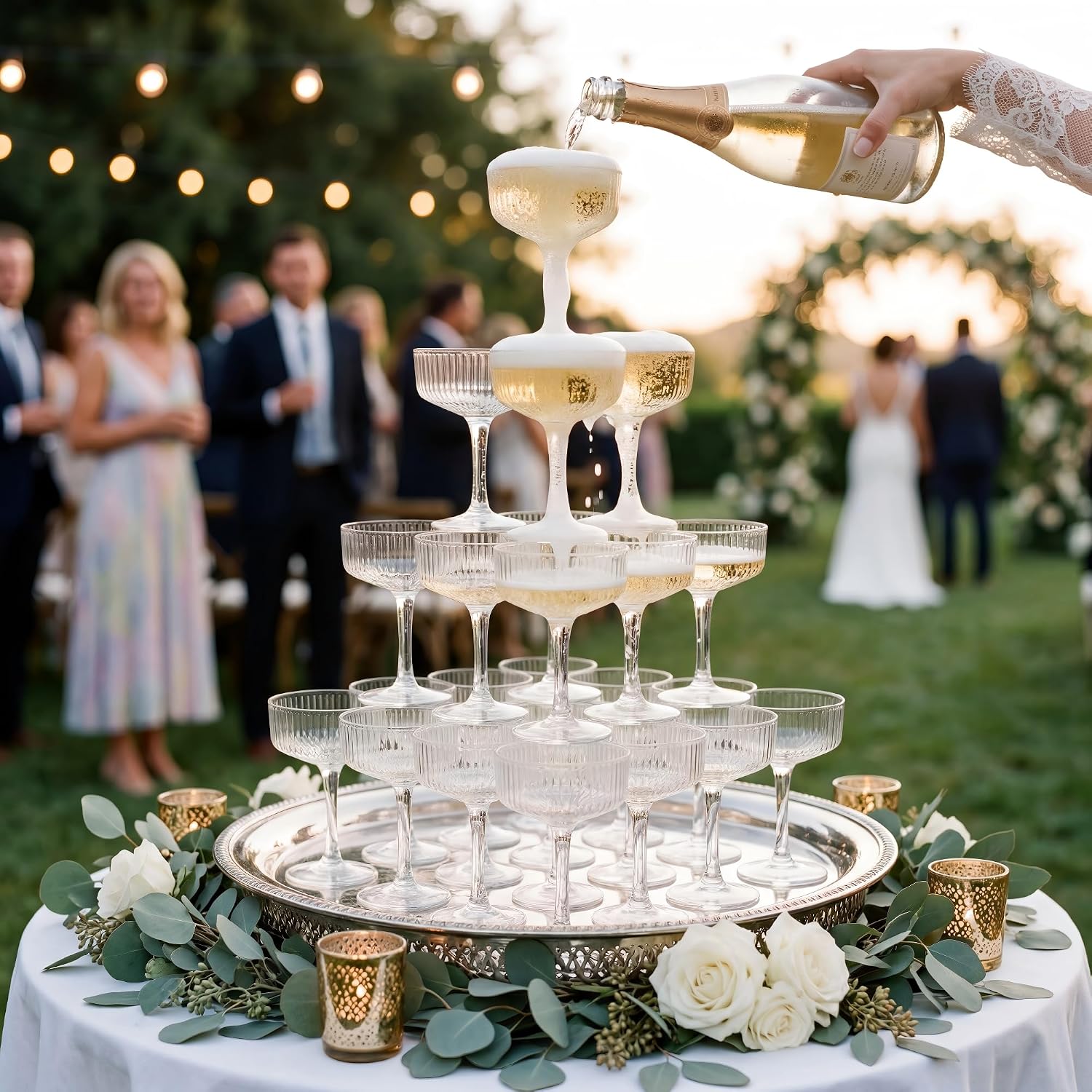 Flûtes à champagne en plastiqu - Champagne Tower Set avis et prix