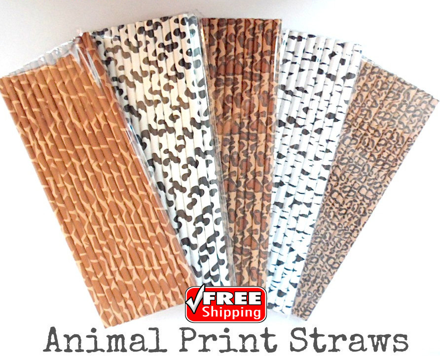 Pailles en papier imprimé anim - Wedding Zoo avis et prix